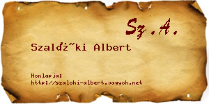 Szalóki Albert névjegykártya