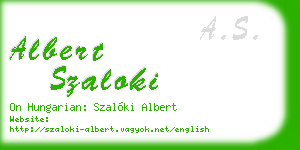 albert szaloki business card